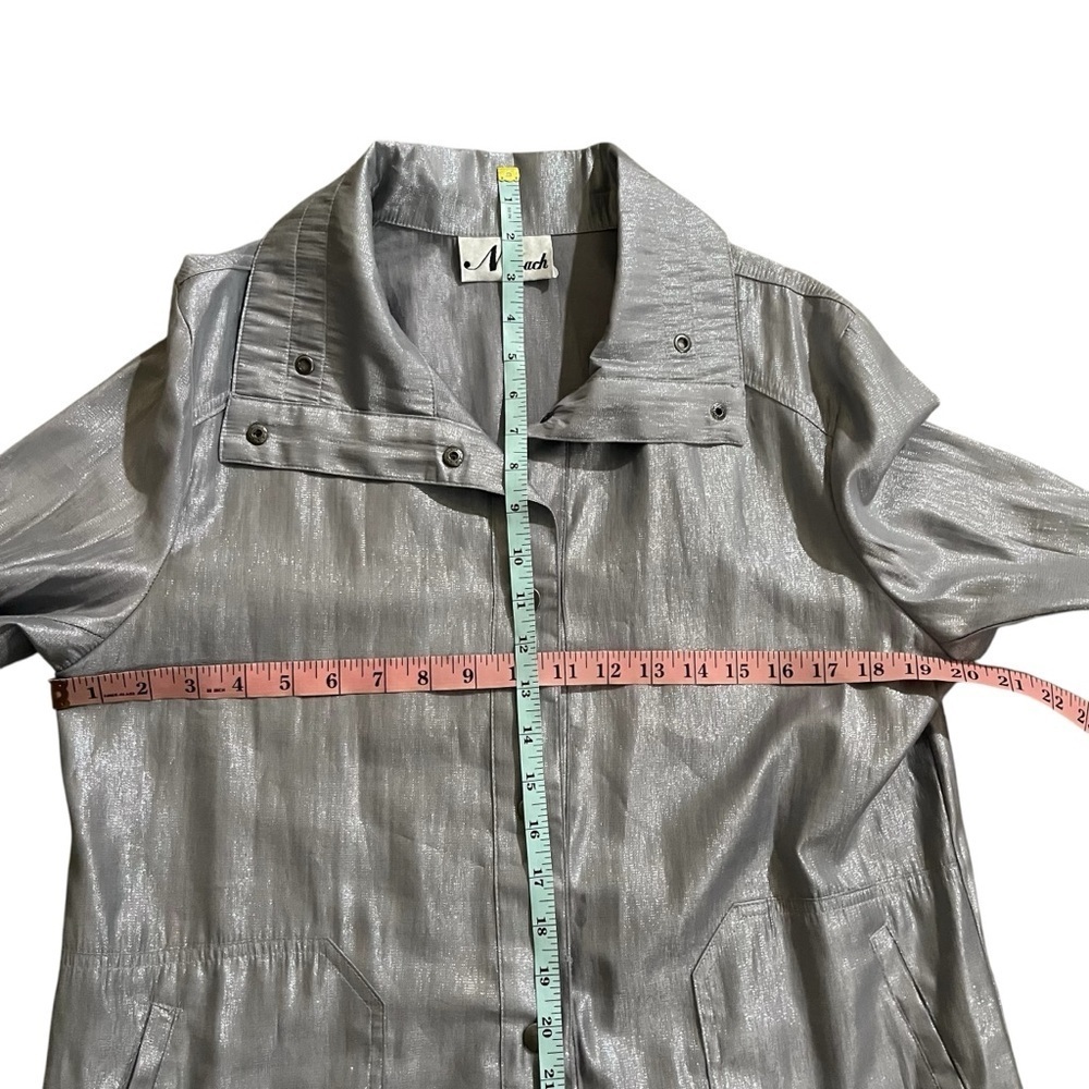 New N Touch Shiny Silver-Grey Snap-Closure Jacket Size 12 - Picture 3 of 7